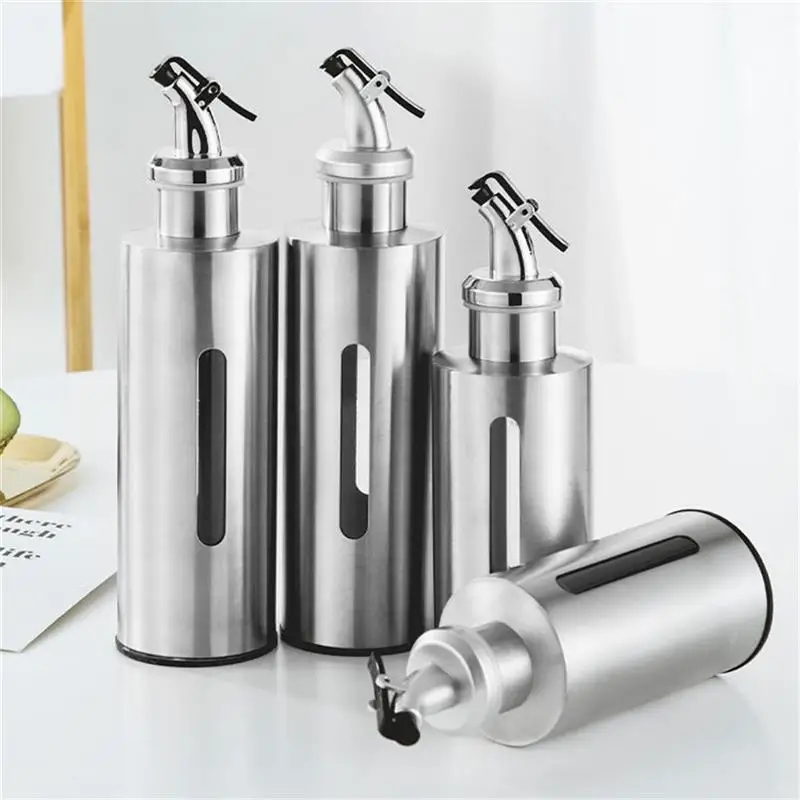 Stainless Steel Oil Bottle Portable Kitchen Leak-proof Vinegar Sauce Holder Dispenser Visual Empty Can Gift Seasoning Baking
Stainless Steel Oil Bottle Portable Kitchen Leak-proof Vinegar Sauce Holder Dispenser Visual Empty Can Gift Seasoning Baking
