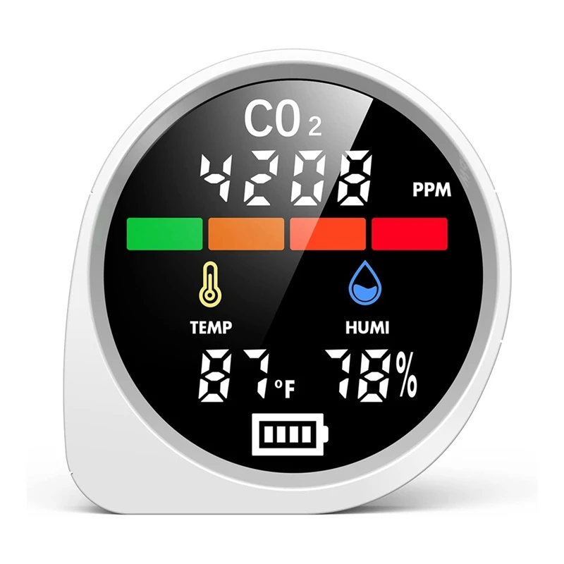 Indoor CO2 Monitor, Indoor Air Quality Detector For Home, Office Or School Portable Rechargeable Battery Powered
Indoor CO2 Monitor, Indoor Air Quality Detector For Home, Office Or School Portable Rechargeable Battery Powered