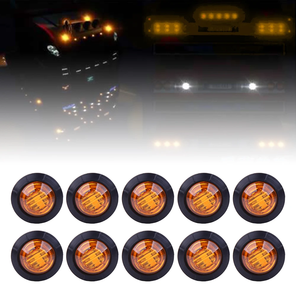 10pcs Round Trailer Side Marker Light Amber LED Indicator Lights For Trucks Clearance Lights Turn Signal Lamp
10pcs Round Trailer Side Marker Light Amber LED Indicator Lights For Trucks Clearance Lights Turn Signal Lamp