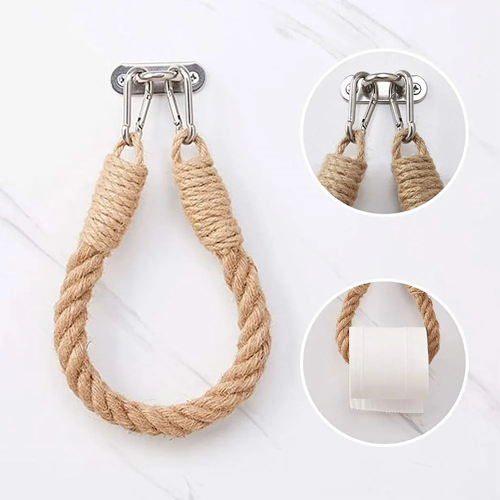 Nail-free Retro Hemp Rope Toilet Paper Holder Handmade Tissue Roll Towel Hanging Rope Rack Home Hotel Bathroom Storage Decor
Nail-free Retro Hemp Rope Toilet Paper Holder Handmade Tissue Roll Towel Hanging Rope Rack Home Hotel Bathroom Storage Decor