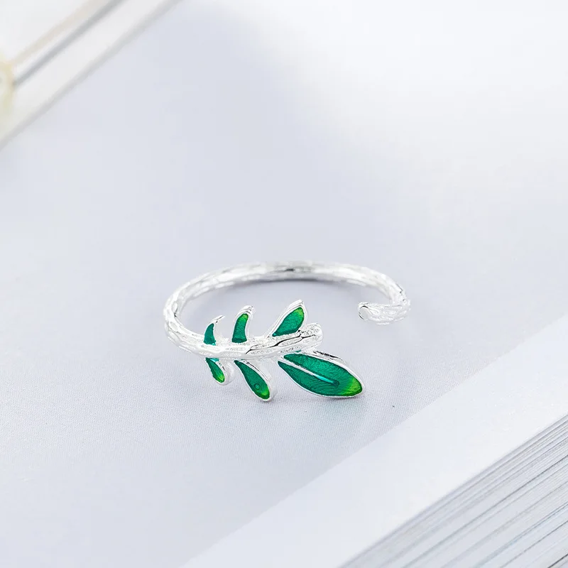 925 Sterling Silver Green Leaf Rings For Women Luxury Designer Jewelry Accessories Wholesale Female Items With Free Shipping
925 Sterling Silver Green Leaf Rings For Women Luxury Designer Jewelry Accessories Wholesale Female Items With Free Shipping