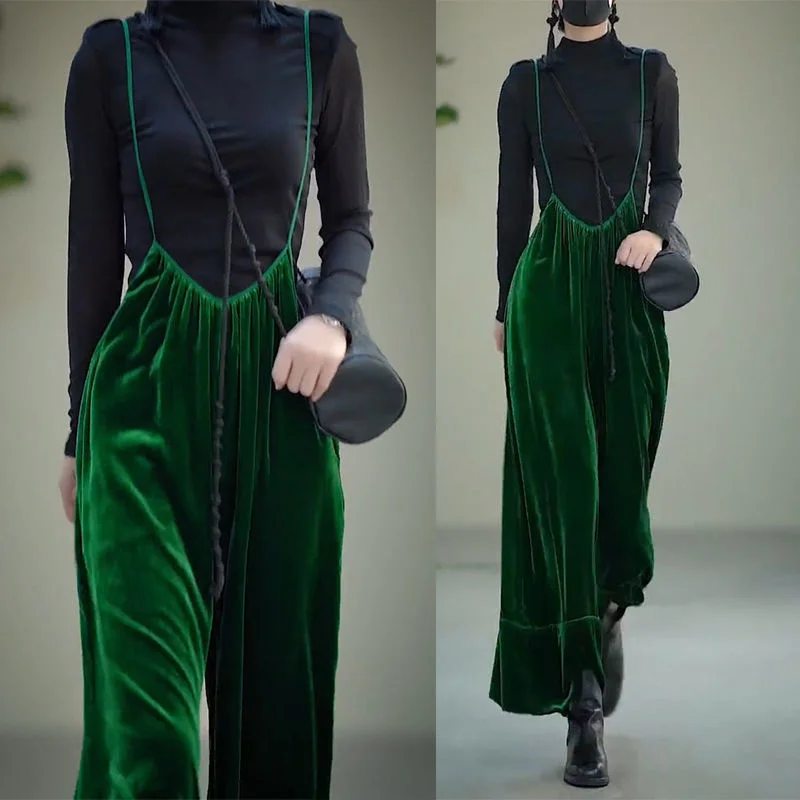 Korean Fashion Suspender Jumpsuit Women Wide Leg Casual Gold Velvet One-piece Pants Spring New Female High Waist Loose Rompers
Korean Fashion Suspender Jumpsuit Women Wide Leg Casual Gold Velvet One-piece Pants Spring New Female High Waist Loose Rompers