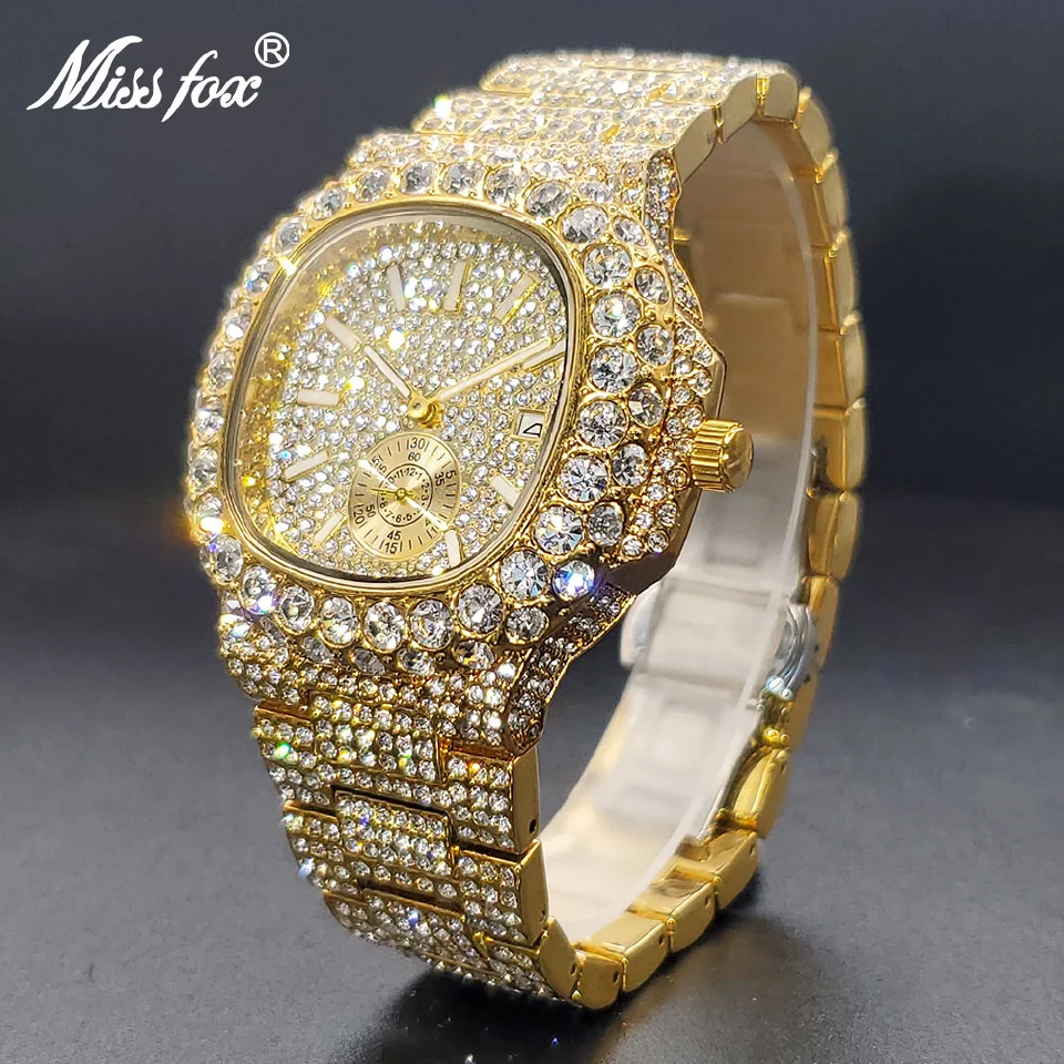 Gold Men's Watch Luxury Big AAA Cuban Zircon Hip Hop Stylish Quartz Watches For Male Square Double Dial
Gold Men's Watch Luxury Big AAA Cuban Zircon Hip Hop Stylish Quartz Watches For Male Square Double Dial