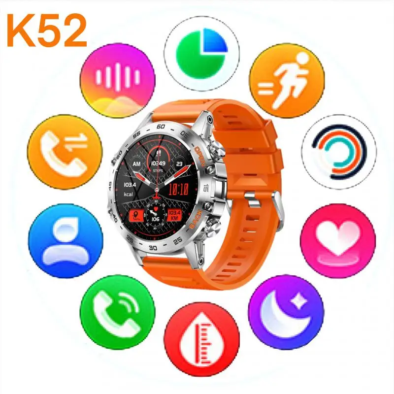 

K52 Smart Watch Super Long Standby Outdoor Waterproof Bluetooth Watch Heart Rate Blood Pressure Health Monitoring Smart Watch