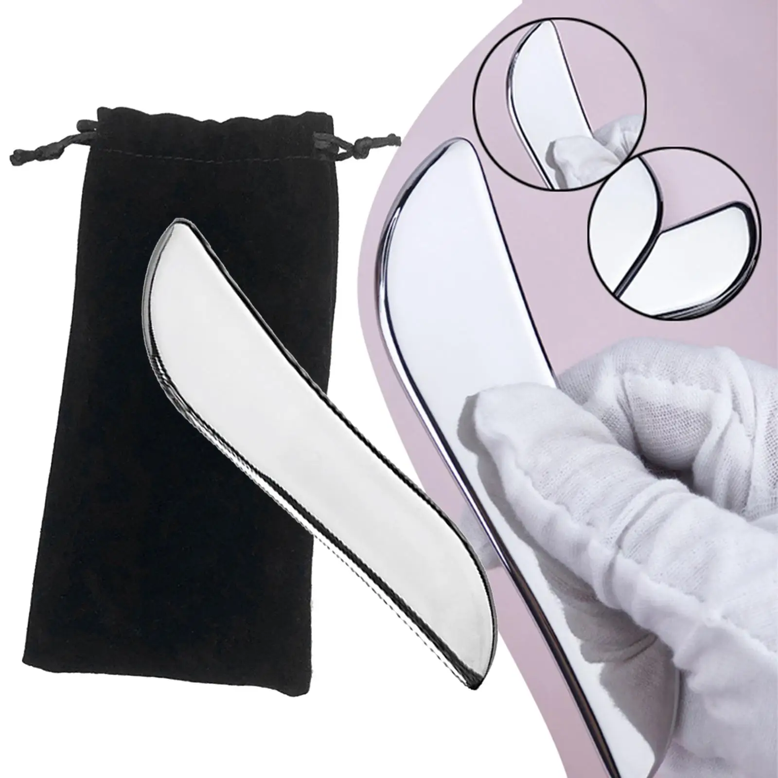 Portable Facial Gua Sha Tool 304 Stainless Steel Massaging Skin Care Relaxation Scraping Board for Nose Face Forehead Eyes Chin
Portable Facial Gua Sha Tool 304 Stainless Steel Massaging Skin Care Relaxation Scraping Board for Nose Face Forehead Eyes Chin