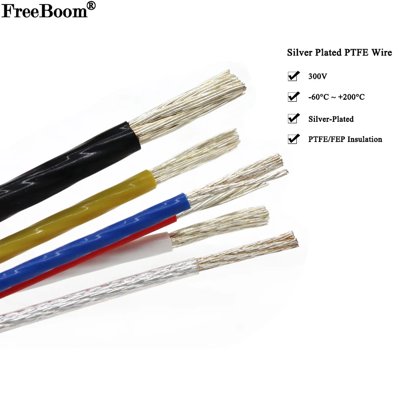 5M/10M PTFE/FEP Silver Plated Wire 10AWG - 26AWG High Purity OFC Electronic HiFi Audio Speaker Headphone DIY Signal Copper Cable
5M/10M PTFE/FEP Silver Plated Wire 10AWG - 26AWG High Purity OFC Electronic HiFi Audio Speaker Headphone DIY Signal Copper Cable
