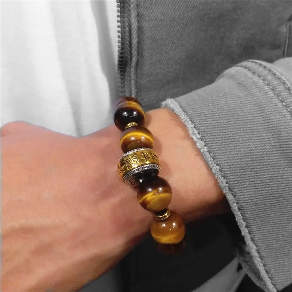 12mm Feng Shui Amulet Protective Wheel Genuine Tiger Eye Beads Bracelet Men Wealth and Good Luck Healing Bracelets
12mm Feng Shui Amulet Protective Wheel Genuine Tiger Eye Beads Bracelet Men Wealth and Good Luck Healing Bracelets