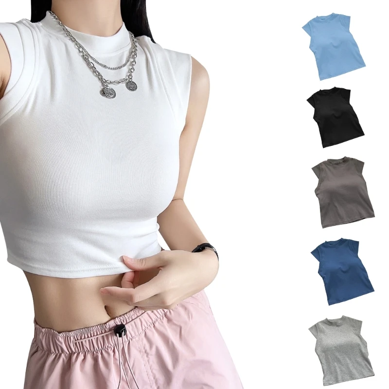 N7YD Ladies Slim-Fit Crop Top Solid Color Camisole Top Fashion Summer Tops Women Half Turtleneck Tanks Top with Chest Pad
N7YD Ladies Slim-Fit Crop Top Solid Color Camisole Top Fashion Summer Tops Women Half Turtleneck Tanks Top with Chest Pad