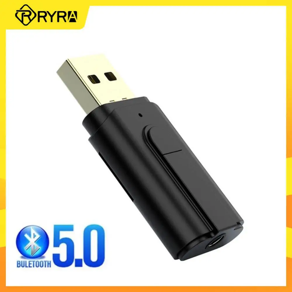 

RYRA Bluetooth-compatible 5.0 Adapter USB Wireless Transmitter Receiver 3 In 1 3.5mm AUX Adapter SD Card Reader For PC TV