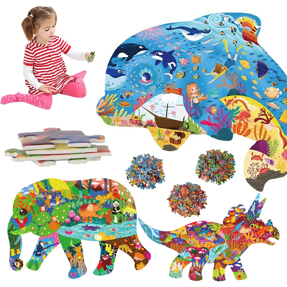 108/150/200pcs Animal Paper Jigsaw Puzzles Set Hand-on Ability Training Educational Floor Puzzle for Kids Reference Picture
108/150/200pcs Animal Paper Jigsaw Puzzles Set Hand-on Ability Training Educational Floor Puzzle for Kids Reference Picture