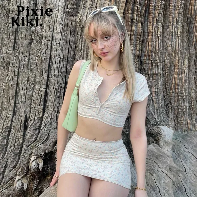Женский комплект одежды PixieKiki в стиле 1920-х Y2k, летнее платье с цветочным принтом, комплект из 2 предметов, мини-юбка и короткий топ
Женский комплект одежды PixieKiki в стиле 1920-х Y2k, летнее платье с цветочным принтом, комплект из 2 предметов, мини-юбка и короткий топ