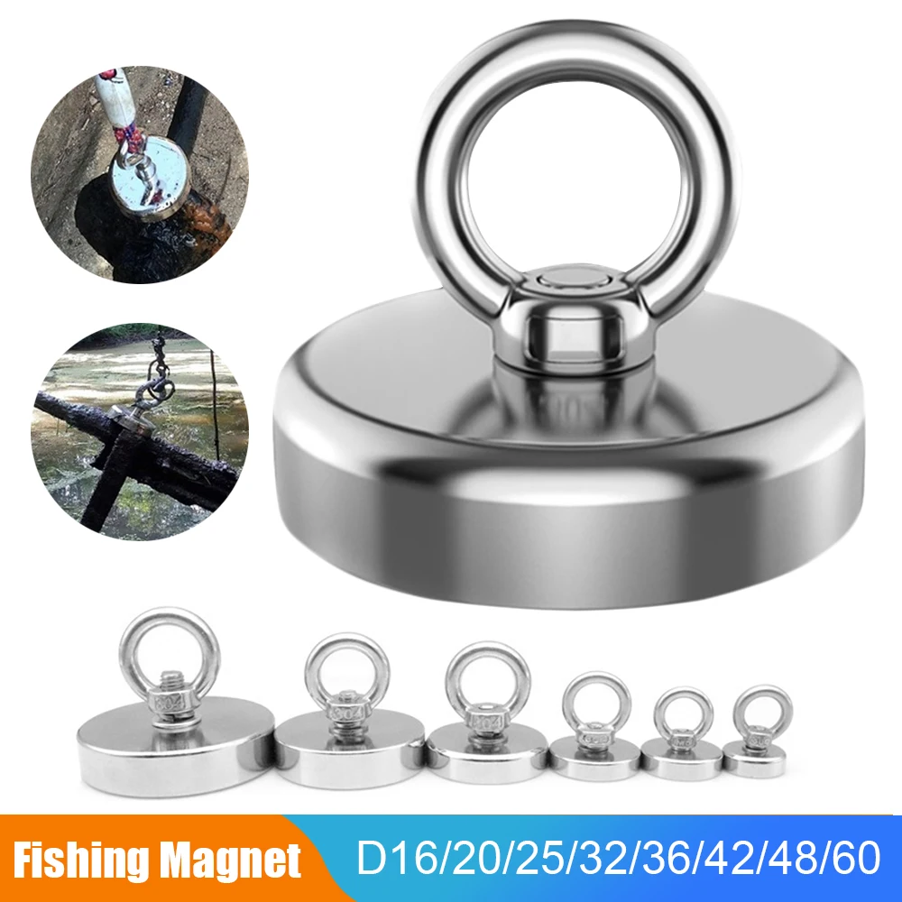 Fishing Magnets Super Strong Neodymium Heavy Duty Rare Earth Magnet with Countersunk Hole Eyebolt for Salvage Magnetic Fishing
Fishing Magnets Super Strong Neodymium Heavy Duty Rare Earth Magnet with Countersunk Hole Eyebolt for Salvage Magnetic Fishing