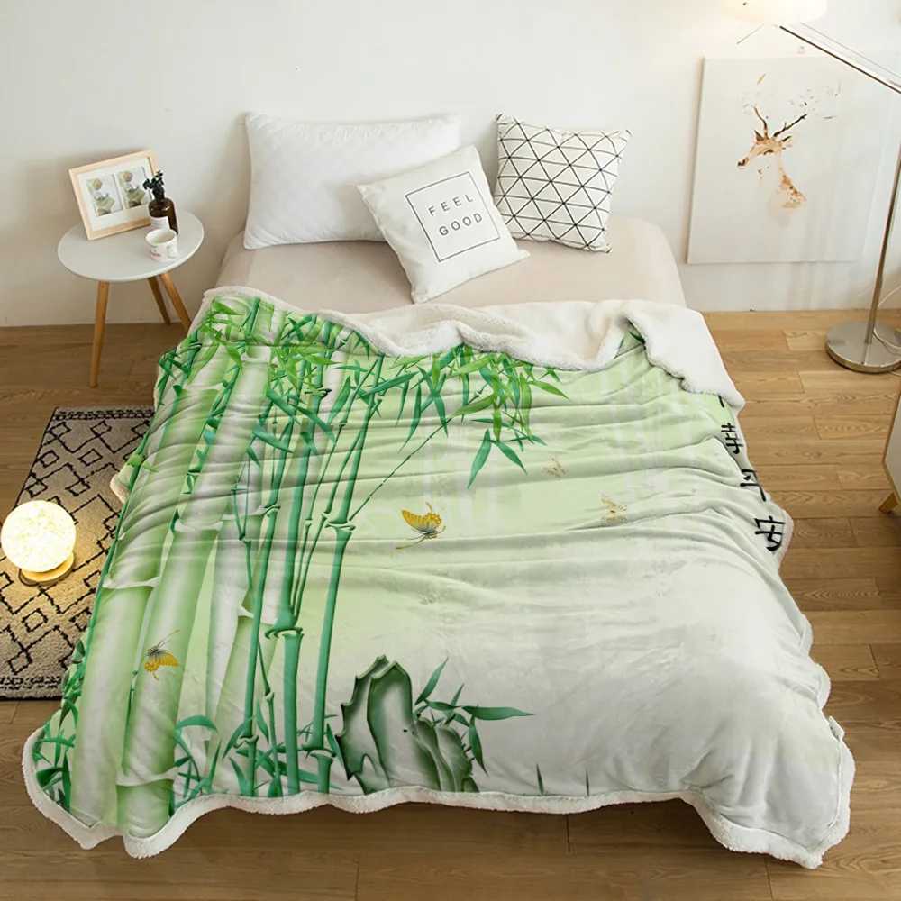Green Bamboo Butterfly Chinese Style Lamb Cashmere Fleece Blanket Home Bed Sofa Winter Sherpa Bedding Kids Thick Bedspread
Green Bamboo Butterfly Chinese Style Lamb Cashmere Fleece Blanket Home Bed Sofa Winter Sherpa Bedding Kids Thick Bedspread