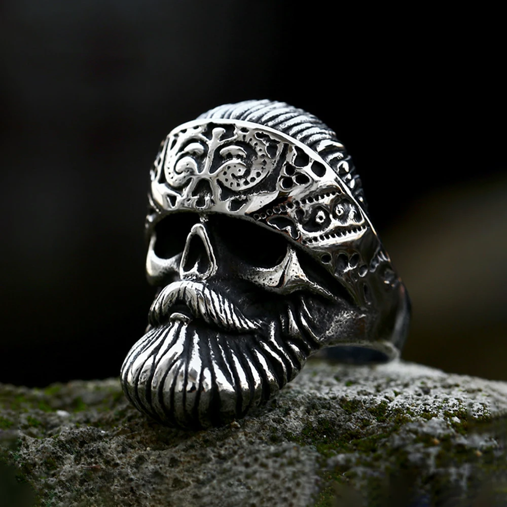 Vintage Cool Bearded Skull Ring Punk Stainless Steel Dominant Biker Skull Ring Men's Boys Fashion Jewelry Gifts Wholesale
Vintage Cool Bearded Skull Ring Punk Stainless Steel Dominant Biker Skull Ring Men's Boys Fashion Jewelry Gifts Wholesale