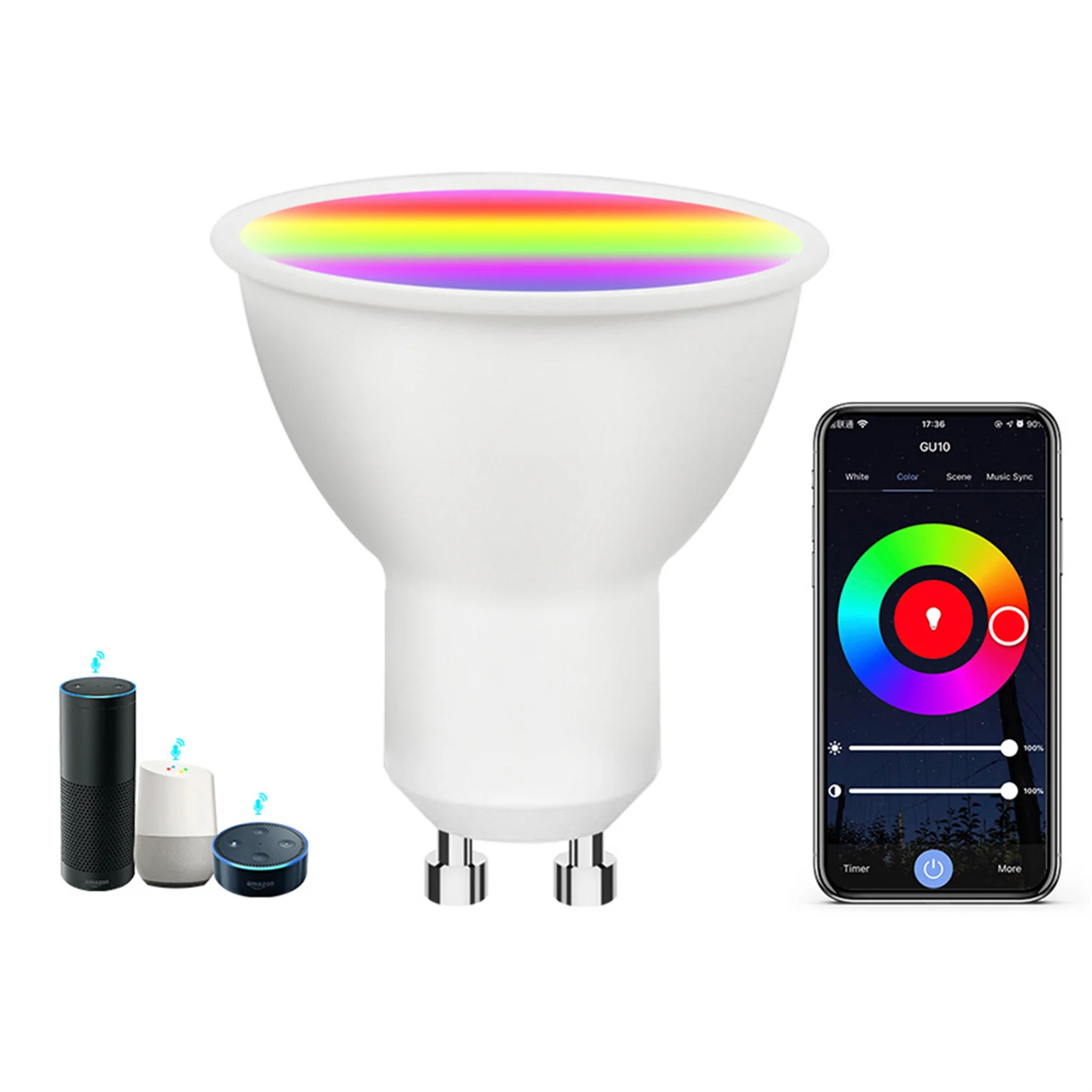 Лампочка GU10 светильник 2 4GHz WiFi App Control RGBCW светодиодный Alexa-совместимая с 5 7 9W 110 220V
Лампочка GU10 светильник 2 4GHz WiFi App Control RGBCW светодиодный Alexa-совместимая с 5 7 9W 110 220V