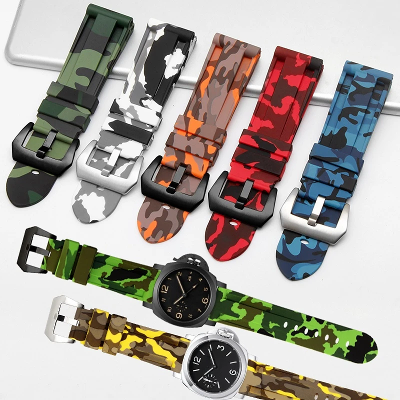 camouflage Style Soft Silicone Rubber Strap Fashion Sport Rubber Watchband For Panerai Huawei 22mm 24mm 26mm Watch Accessories
camouflage Style Soft Silicone Rubber Strap Fashion Sport Rubber Watchband For Panerai Huawei 22mm 24mm 26mm Watch Accessories