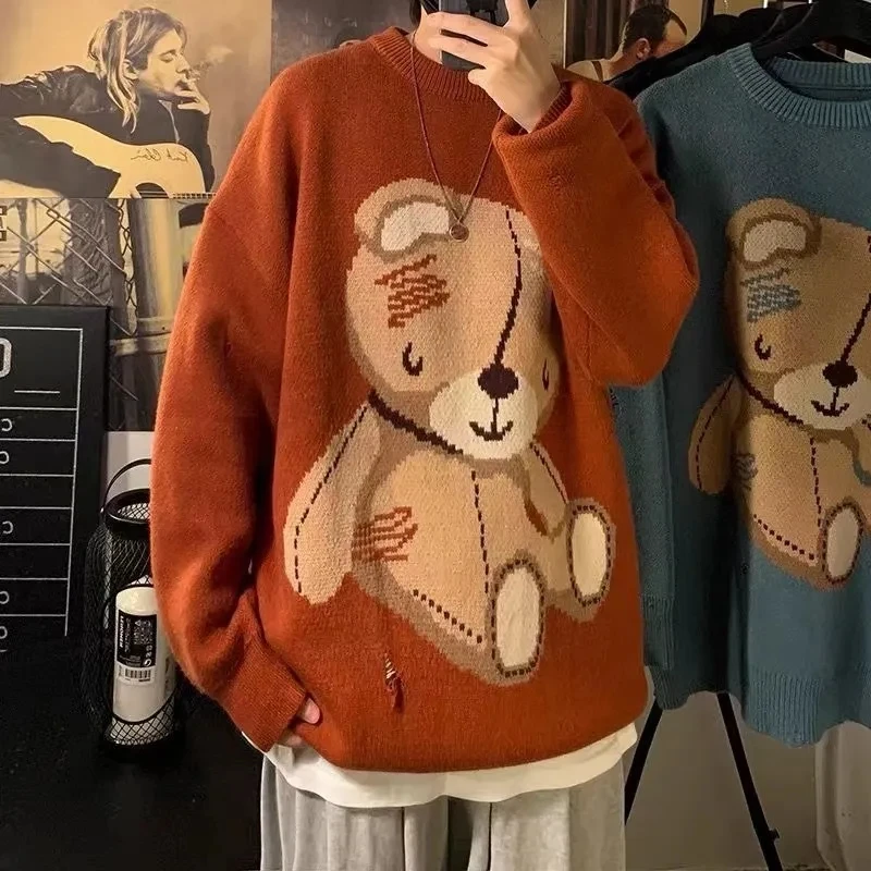 Fashion Autumn Winter Men's Cool Boy Casual Loose Tess Knitted Patchwork Bear Pullover Sweater Soft Warm Retro
Fashion Autumn Winter Men's Cool Boy Casual Loose Tess Knitted Patchwork Bear Pullover Sweater Soft Warm Retro