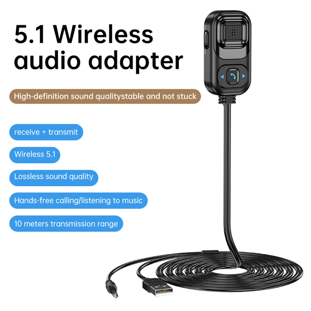 USB 5.1 Receiver 3.5mm Aux Wireless Stereo Music Transmitter For Car TV Speaker With USB Port To Provide Power For TV/computer
USB 5.1 Receiver 3.5mm Aux Wireless Stereo Music Transmitter For Car TV Speaker With USB Port To Provide Power For TV/computer