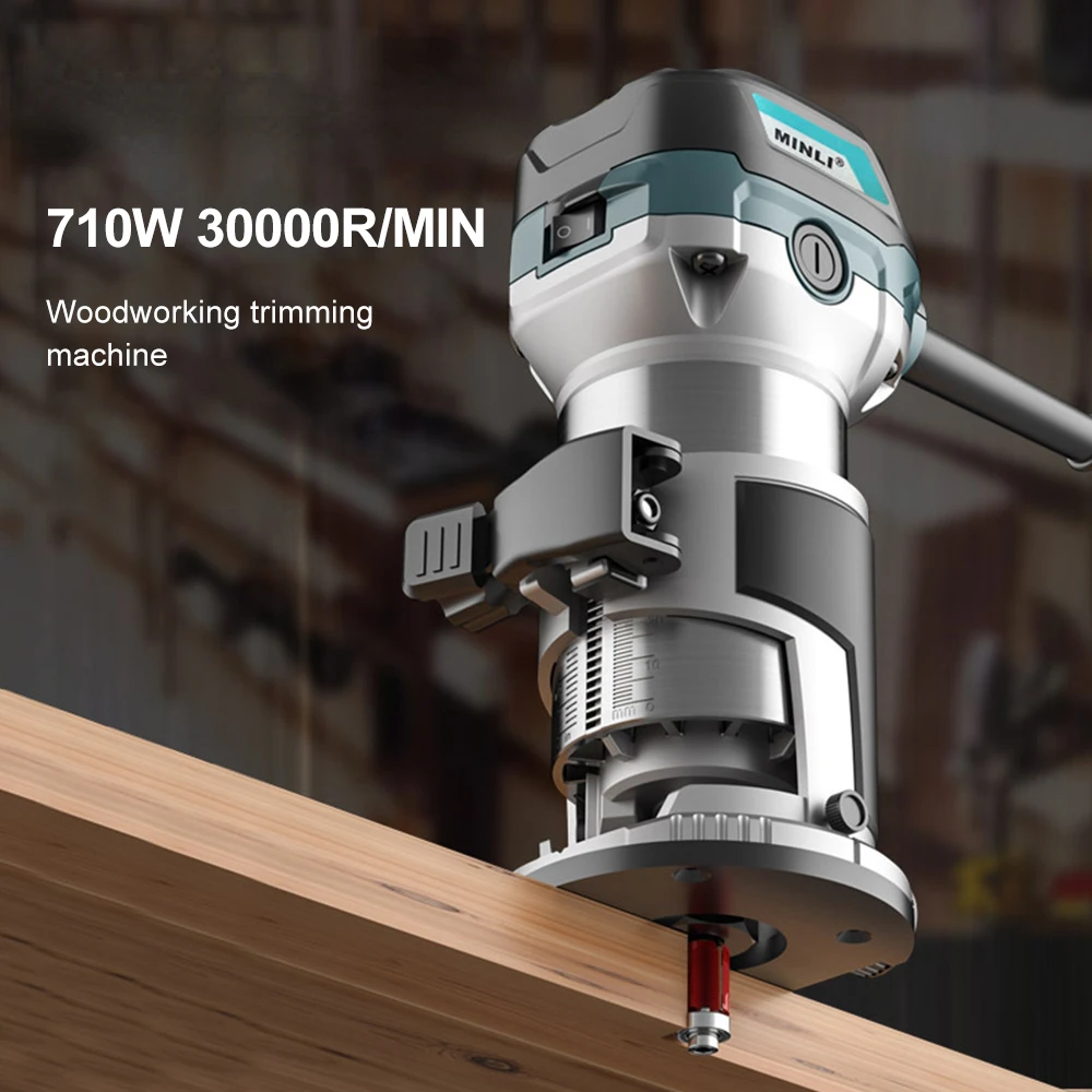 710W 30000r/min Woodworking trimming machine Wood Router Tool Combo Kit,Woodworking Electric Hand Trimmer With Milling Cutter
710W 30000r/min Woodworking trimming machine Wood Router Tool Combo Kit,Woodworking Electric Hand Trimmer With Milling Cutter