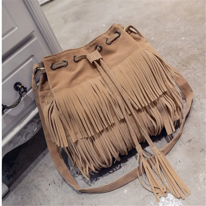 Fashion Retro Faux Suede Fringe Women Messenger Bags Tote New Handbag Tassel Shoulder Handbags Crossbody Bag Tassel Bucket
Fashion Retro Faux Suede Fringe Women Messenger Bags Tote New Handbag Tassel Shoulder Handbags Crossbody Bag Tassel Bucket