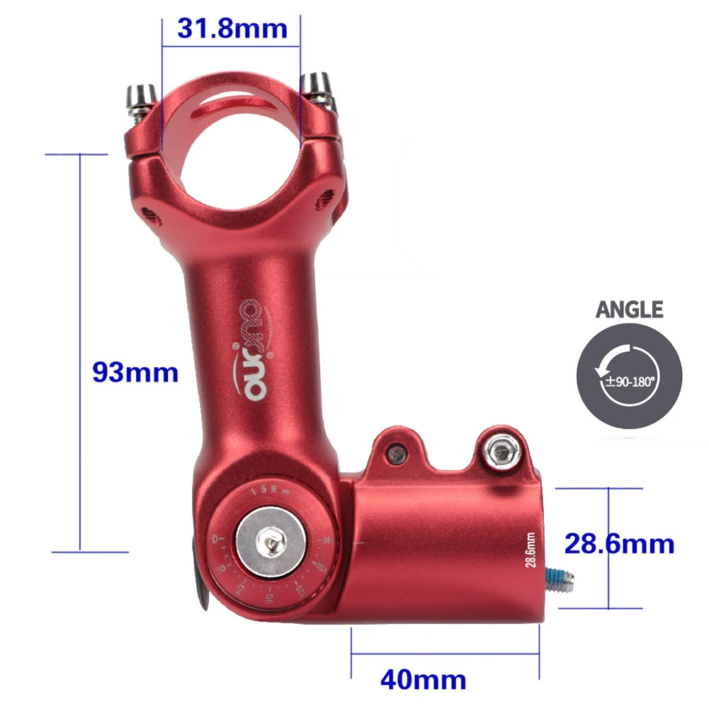 MTB Mountain Bike Handlebar Riser Adjustable Road Bicycle Fork Stem Extender 90-180 Degrees 31.8x93mm Stem Riser Aluminum Alloy
MTB Mountain Bike Handlebar Riser Adjustable Road Bicycle Fork Stem Extender 90-180 Degrees 31.8x93mm Stem Riser Aluminum Alloy