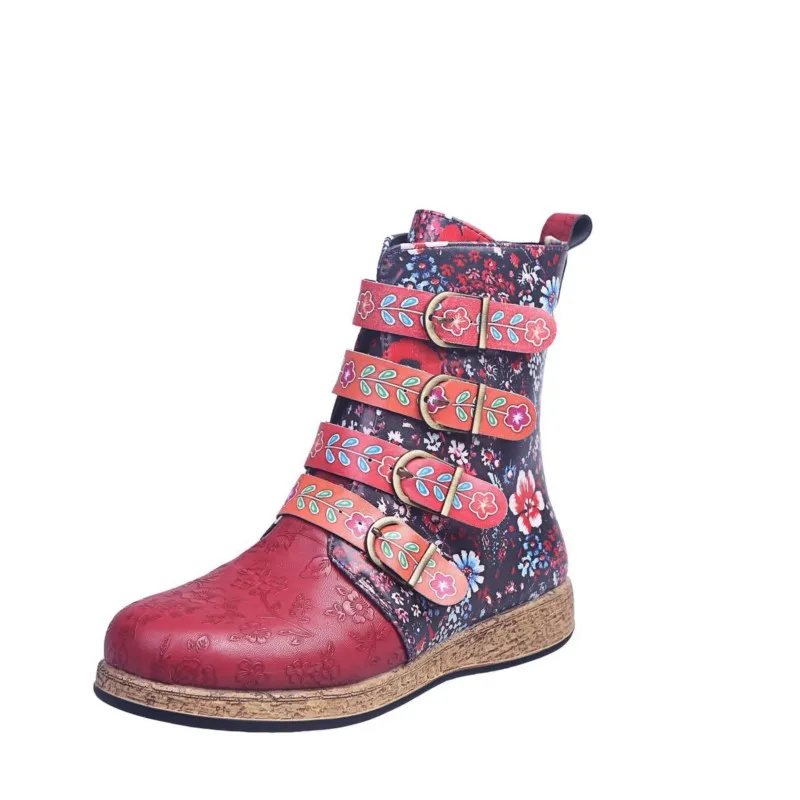 Women Boots 2023 Autumn New Female Retro Printed Metal Buckle Soft Leather Zipper Ankle Boots Shoes Women Botines Mujer
Women Boots 2023 Autumn New Female Retro Printed Metal Buckle Soft Leather Zipper Ankle Boots Shoes Women Botines Mujer