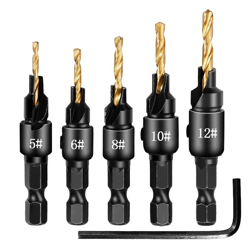 Good Price 4pcs Countersink Drill Woodworking Drill Bit Set Drilling Holes For Screw Sizes #6 #8 #10 #12 Drill Bit
Good Price 4pcs Countersink Drill Woodworking Drill Bit Set Drilling Holes For Screw Sizes #6 #8 #10 #12 Drill Bit