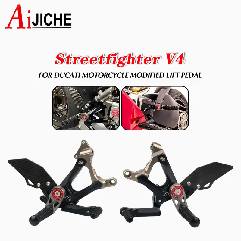 Carbon Fiber Motorcycle Adjustable Rearsets Rear set Foot Pegs Footrest For Ducati Street fighter V4 2018 2019 2020 2021 2022
Carbon Fiber Motorcycle Adjustable Rearsets Rear set Foot Pegs Footrest For Ducati Street fighter V4 2018 2019 2020 2021 2022
