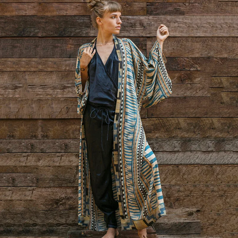 Women Bohemian Printed Bikini Cover-ups Elegant Cloths Self Belted Kimono Dress Tunic Beach Wear Swim Suit Cover Up Clothes New
Women Bohemian Printed Bikini Cover-ups Elegant Cloths Self Belted Kimono Dress Tunic Beach Wear Swim Suit Cover Up Clothes New