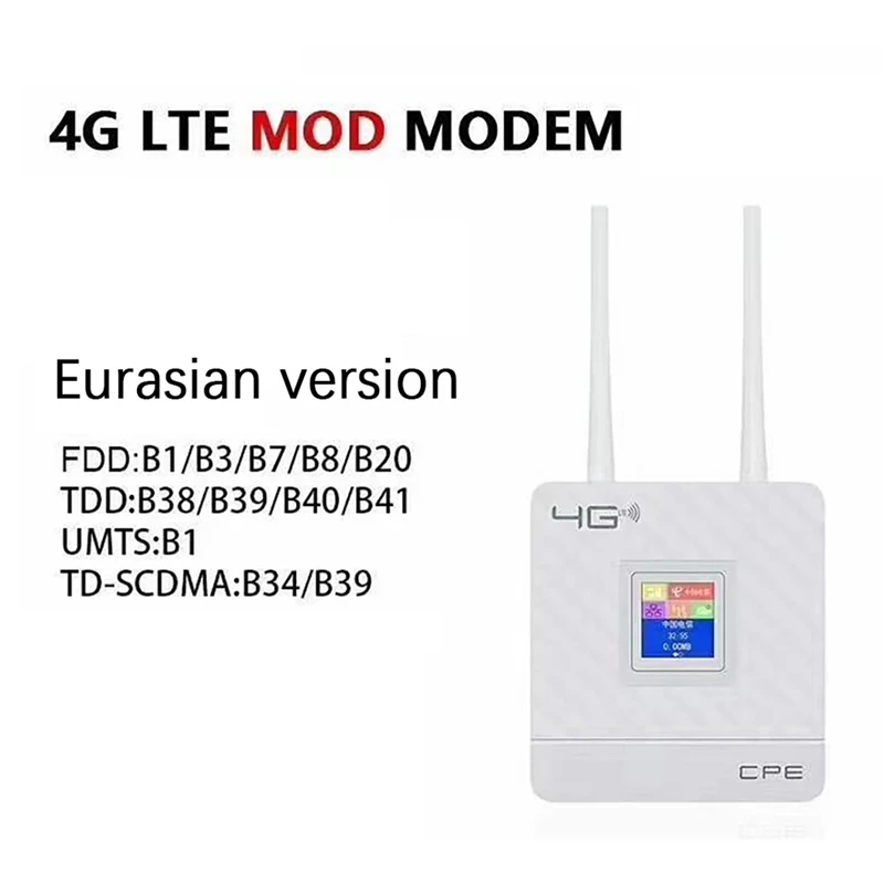 CPE903 4G LTE Wireless Router 150M Home WIFI Card Mobile Router Support 20 Device Connections (Eurasian Version)
CPE903 4G LTE Wireless Router 150M Home WIFI Card Mobile Router Support 20 Device Connections (Eurasian Version)