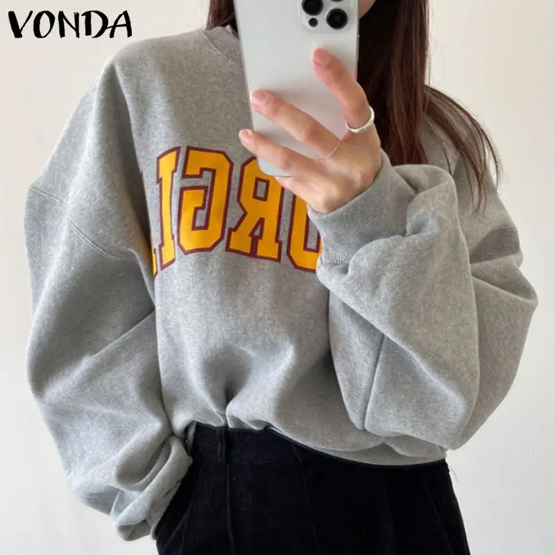 VONDA 2022 Women Letter Printed Sweatshirts Femininas Autumn Casual Hoodies Casual Long Sleeve O Neck Printed Tops Blusas Femme
VONDA 2022 Women Letter Printed Sweatshirts Femininas Autumn Casual Hoodies Casual Long Sleeve O Neck Printed Tops Blusas Femme