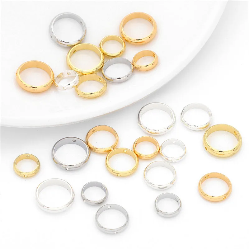 

Позолоченные латунные круглые оправы из бусин 14 К/18 К, подходит для бусин диаметром 6-10 мм для бисероплетения, серег, браслетов, ожерелий