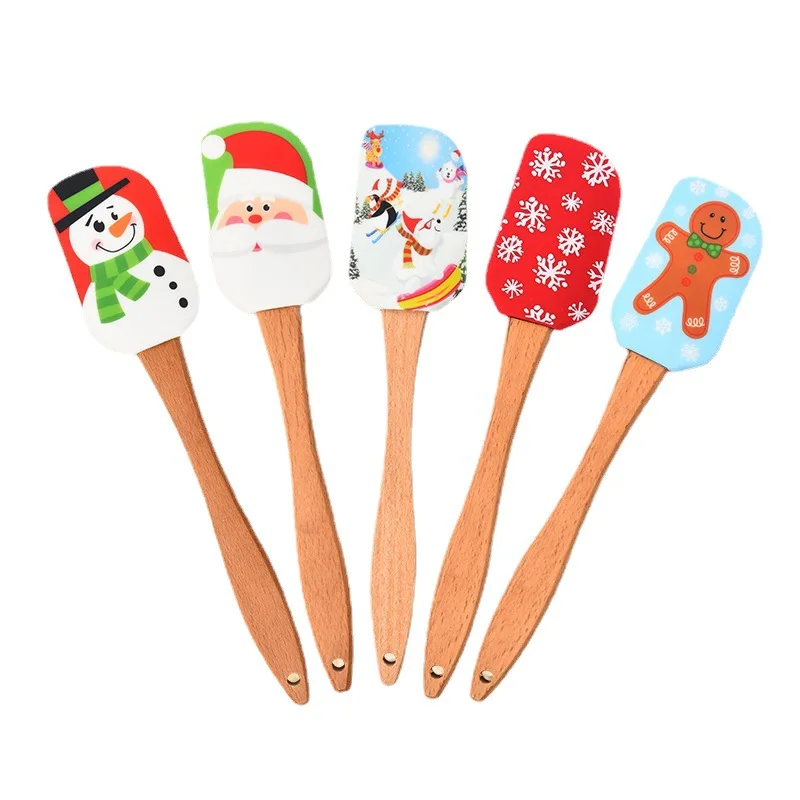 Cartoon Pattern Silicone Baking Spatula Non-stick Pastry Blenders Wooden Handle Cream Cooking Scraper Kitchen Flour Cake Mixer
Cartoon Pattern Silicone Baking Spatula Non-stick Pastry Blenders Wooden Handle Cream Cooking Scraper Kitchen Flour Cake Mixer