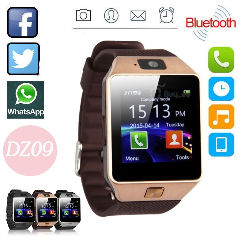 

Умные часы с цифровым сенсорным экраном DZ09, браслет с камерой, наручные часы с Bluetooth, умные часы с SIM-картой для телефонов IOS и Android