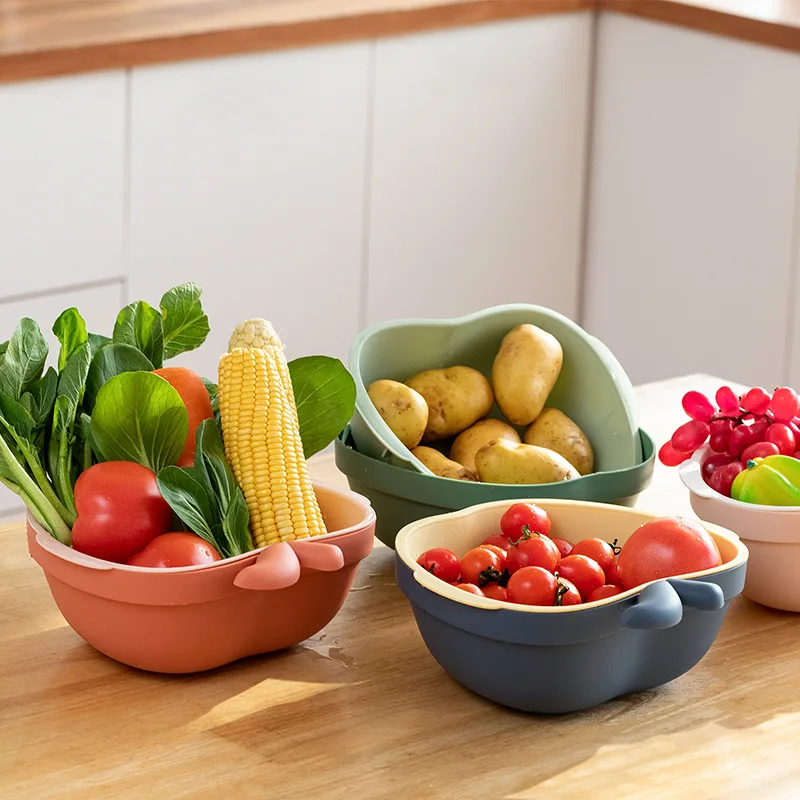 Creative double-layer vegetable sink, drain basket, fruit and vegetable, round fruit basket, plastic laundry basket, 4 styles
Creative double-layer vegetable sink, drain basket, fruit and vegetable, round fruit basket, plastic laundry basket, 4 styles