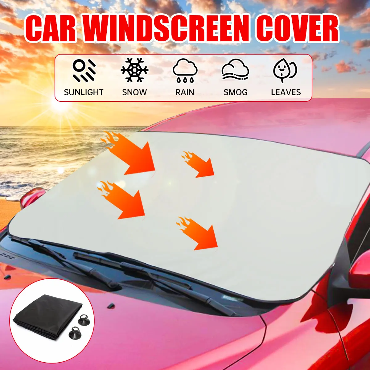 2pcs Sunshade Cover Car Windshield Snow Sun Shade Waterproof Protector Cover Car Front Windscreen Cover 190x70cm + Suction Cups
2pcs Sunshade Cover Car Windshield Snow Sun Shade Waterproof Protector Cover Car Front Windscreen Cover 190x70cm + Suction Cups