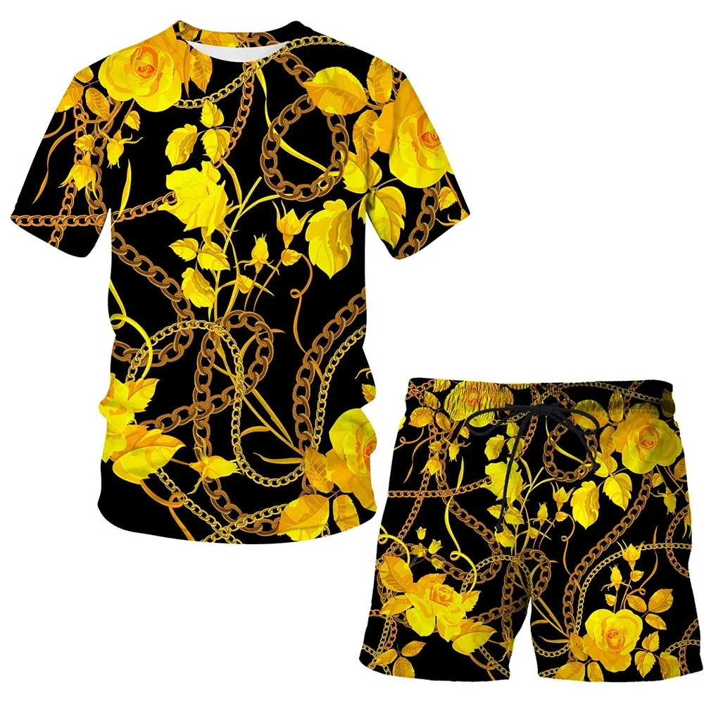Summer men's and women's printed King T-shirt men's short sleeve set Harajuku fashion set 2-piece matching sweatshirt
Summer men's and women's printed King T-shirt men's short sleeve set Harajuku fashion set 2-piece matching sweatshirt