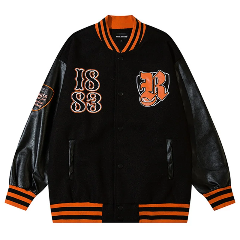 2022 HipHop Baseball Jacket Men Big Letter Embroidery Leather Patchwork Vintage Gothic College Varsity Fashion Bomber Biker Coat
2022 HipHop Baseball Jacket Men Big Letter Embroidery Leather Patchwork Vintage Gothic College Varsity Fashion Bomber Biker Coat