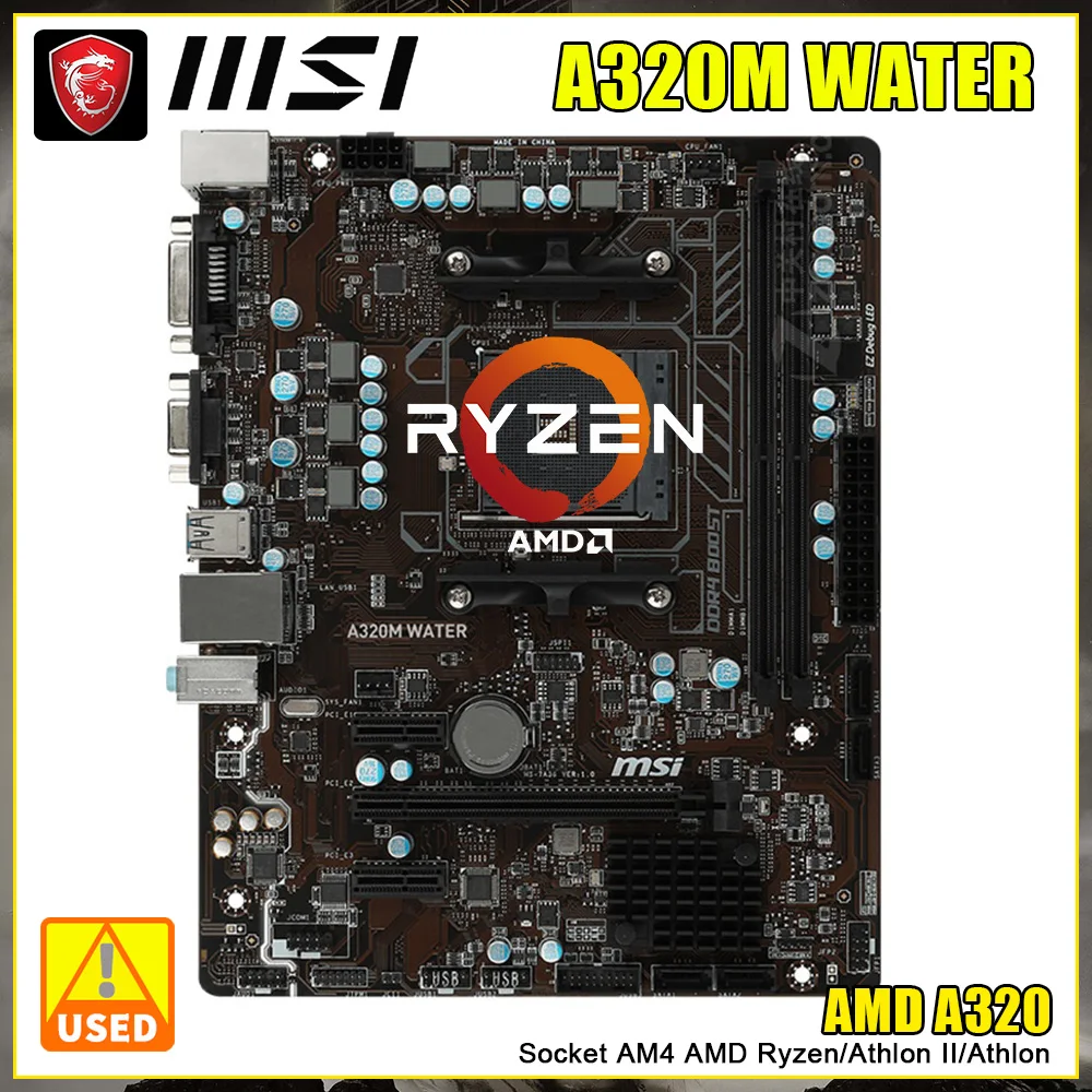 MSI Motherboard A320M WATER Supports AMD RYZEN Processor Supports dual-channel DDR4 2133/2400/2667MHz memory PCI-E 3.0 SATA III
MSI Motherboard A320M WATER Supports AMD RYZEN Processor Supports dual-channel DDR4 2133/2400/2667MHz memory PCI-E 3.0 SATA III