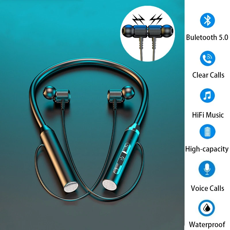 Bluetooth 5.0 Wireless Earphones Neckband Magnetic Sport Running Earbuds With Mic Headphones For iPhone Xiaomi 12D Music Headset
Bluetooth 5.0 Wireless Earphones Neckband Magnetic Sport Running Earbuds With Mic Headphones For iPhone Xiaomi 12D Music Headset