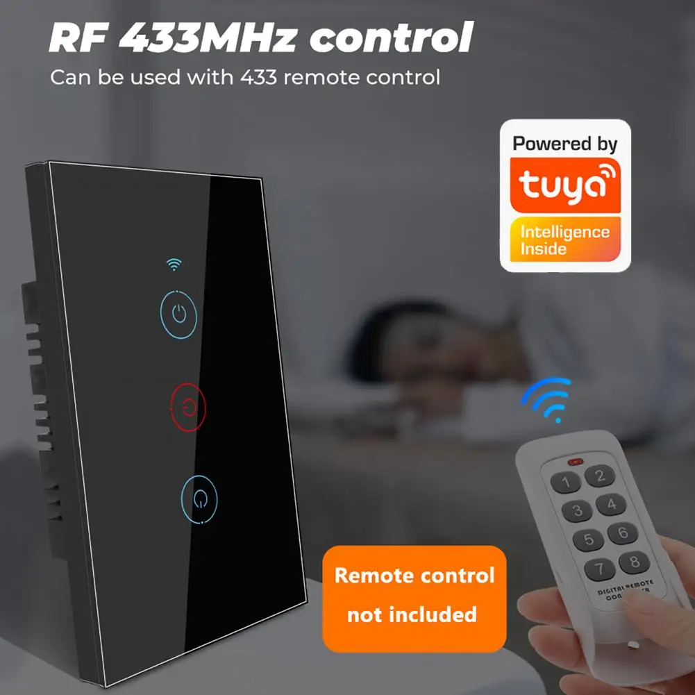 WiFi Switch Useful Anti-fall Slight Indicator Light 433MHz Wireless WiFi Touch Switch for Home 
WiFi Switch Useful Anti-fall Slight Indicator Light 433MHz Wireless WiFi Touch Switch for Home