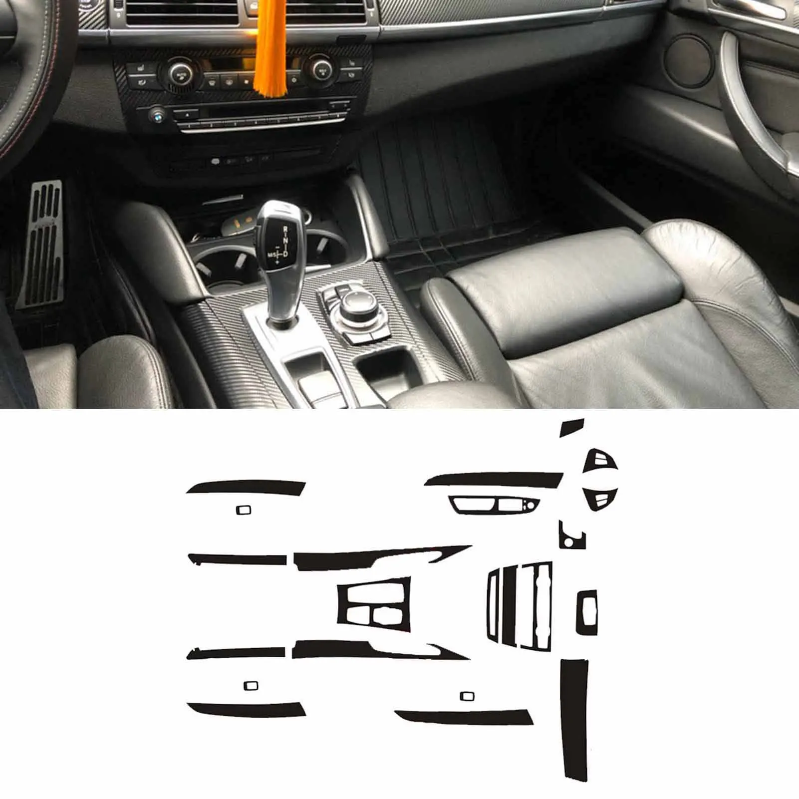 Carbon Fiber Interior Accessories Whole Kit Cover 2008-2013 For BMW X5 E70 X6 E71 Decorative Sticker For Central Control Gear 
Carbon Fiber Interior Accessories Whole Kit Cover 2008-2013 For BMW X5 E70 X6 E71 Decorative Sticker For Central Control Gear