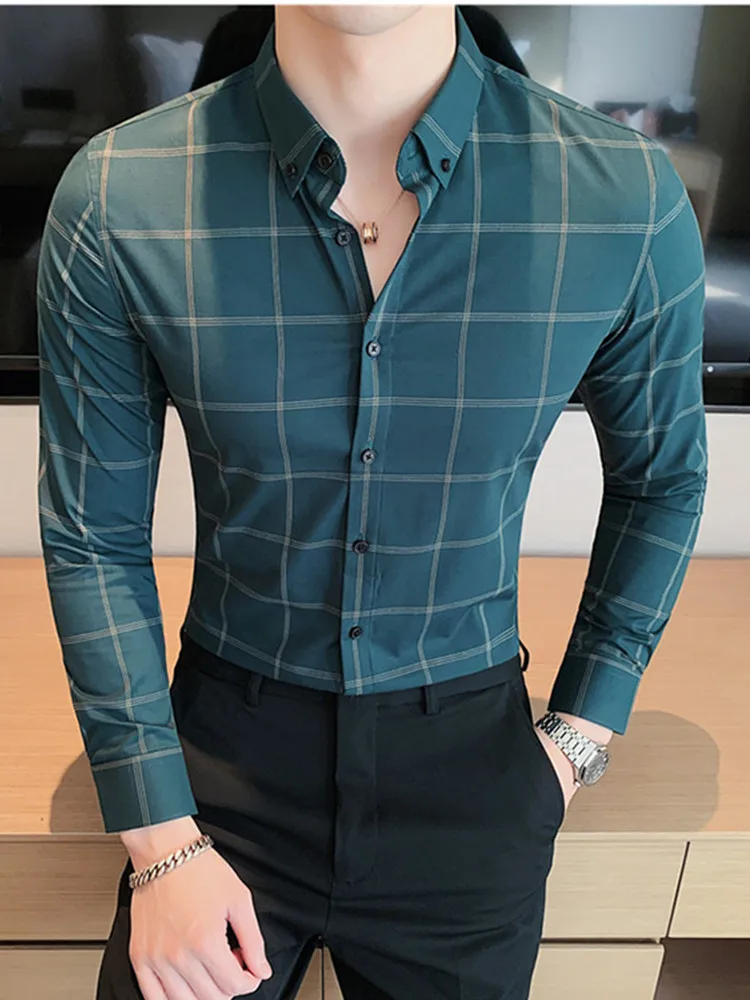 Spring New High-end Men's Plaid Large Size Cotton Shirt Lapel Long-sleeved Senior Non-iron Shirt Slim Business Casual Men Shirt
Spring New High-end Men's Plaid Large Size Cotton Shirt Lapel Long-sleeved Senior Non-iron Shirt Slim Business Casual Men Shirt