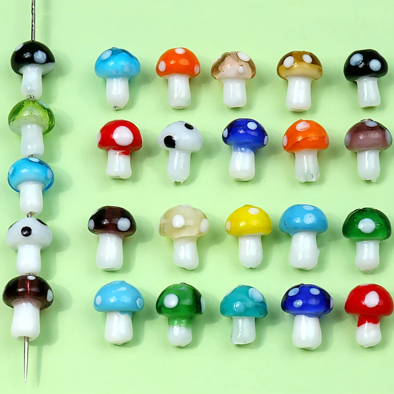 10Pcs Hand Painted Mushroom Glass Loose Spacer Beads for Jewelry Making Earrings Bracelets Necklaces DIY Accessories Wholesale
10Pcs Hand Painted Mushroom Glass Loose Spacer Beads for Jewelry Making Earrings Bracelets Necklaces DIY Accessories Wholesale