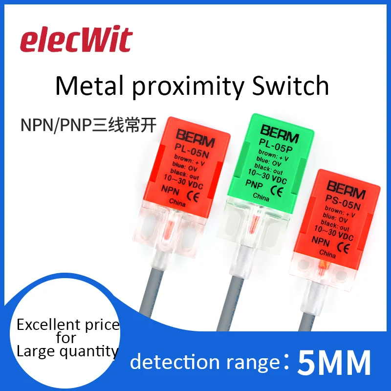 Proximity switch PL-05N PL-05P PS-05N square metal sensor three wire NPN PNP NO detection range 5mm
Proximity switch PL-05N PL-05P PS-05N square metal sensor three wire NPN PNP NO detection range 5mm