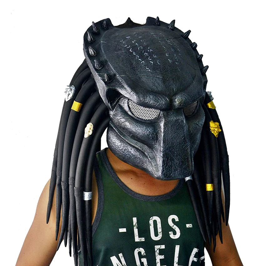 

The Predator Alien Mask Cosplay Anime Scary Gothic Horror Halloween Masquerade Latex Carnival Disguise Face Predator Mask Prop