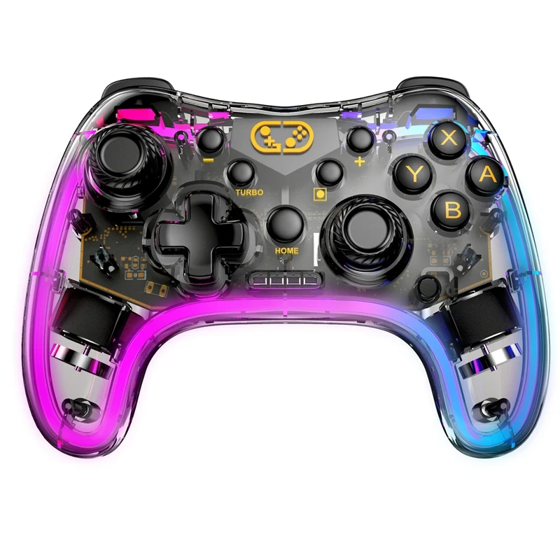Gamepad Neon RGB Colorful Glow For Switch Pro Wireless Gamepad Transparent Black
Gamepad Neon RGB Colorful Glow For Switch Pro Wireless Gamepad Transparent Black