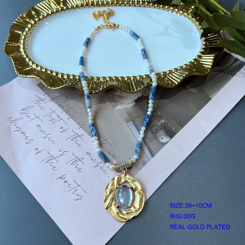 Medieval jewelry plating of gold pearl blue and white short long double color resin bead necklace pendant necklace
Medieval jewelry plating of gold pearl blue and white short long double color resin bead necklace pendant necklace