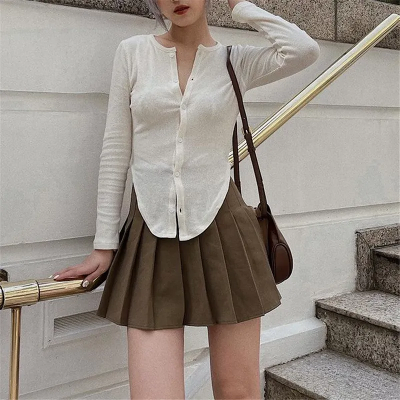 Round Neck Single-breasted Cardigan Irregular Spell Receiving Waist Slim Long-sleeved Tops Chic Autumn Women's Solid Color Tees
Round Neck Single-breasted Cardigan Irregular Spell Receiving Waist Slim Long-sleeved Tops Chic Autumn Women's Solid Color Tees
