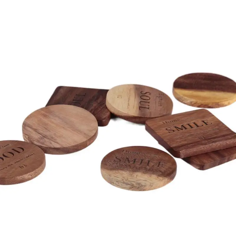 Cute brown blank custom carved square round 10cm natural acacia wood coaster set for drinking tea
Cute brown blank custom carved square round 10cm natural acacia wood coaster set for drinking tea